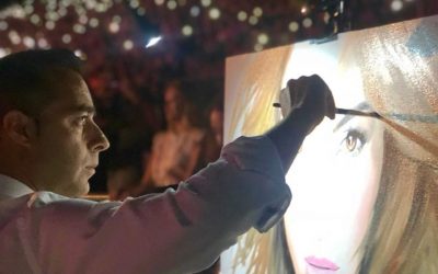 El algecireño Víctor Jerez impresiona a Jennifer López con un retrato en directo