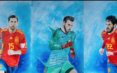 Cabreiroá lanza una edición especial de botellas coleccionables con la imagen de los jugadores de ‘La Roja’ pintados por Víctor Jerez